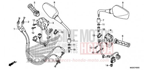 INTERRUTTORE/CAVO/RETROVISORE NC700DD di 2013