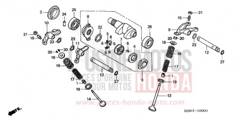 CAMSHAFT/VALVE XR650R3 de 2003