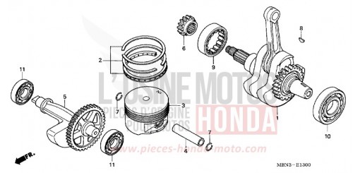 CRANKSHAFT/PISTON XR650R7 de 2007