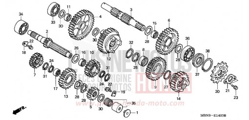 TRANSMISSION XR650R7 de 2007