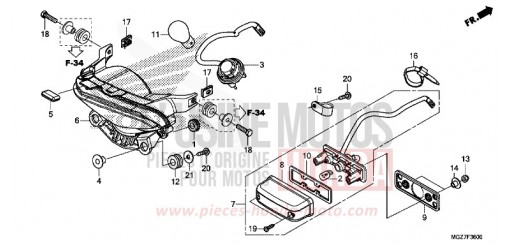 TAILLIGHT CB500XAF de 2015