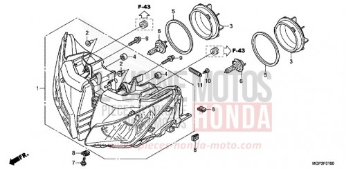 HEADLIGHT CBR1000RRC de 2012