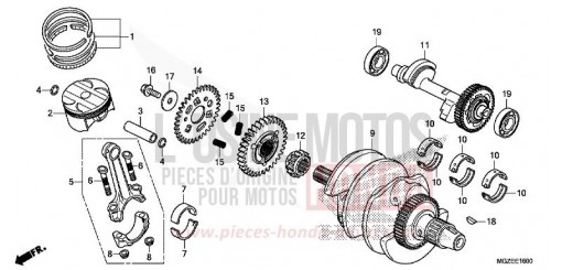 CRANKSHAFT/PISTON CB500FF de 2015