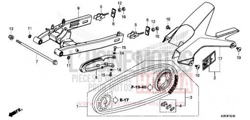 SWINGARM MSX125E de 2014