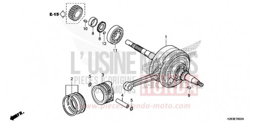 CRANKSHAFT/PISTON MSX125F de 2015