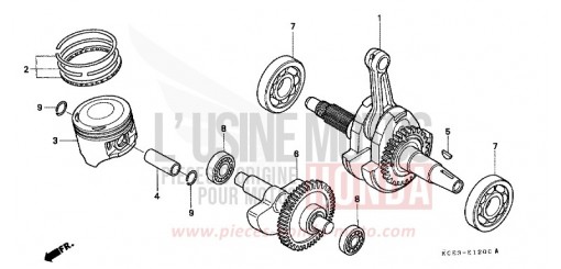 CRANKSHAFT/PISTON XR250R2 de 2002