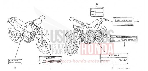 LABEL XR250R4 de 2004