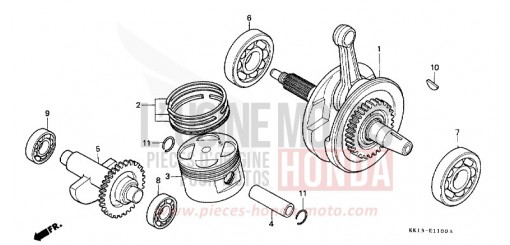 CRANKSHAFT/PISTON XR250RM de 1991