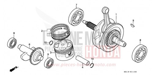 CRANKSHAFT/PISTON XR250RR de 1994