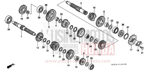 TRANSMISSION XR250RV de 1997