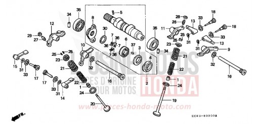 CAMSHAFT/VALVE XR250RW de 1998