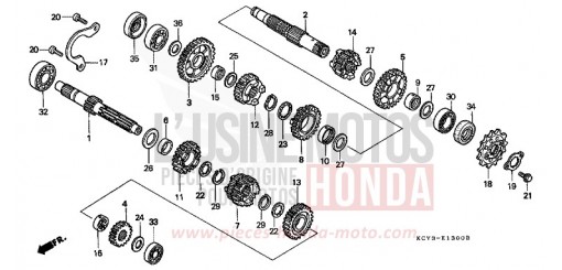 TRANSMISSION XR400R2 de 2002