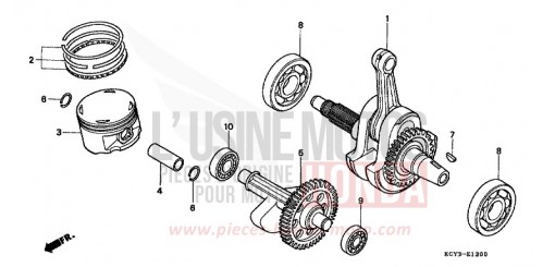 CRANKSHAFT/PISTON XR400RT de 1996