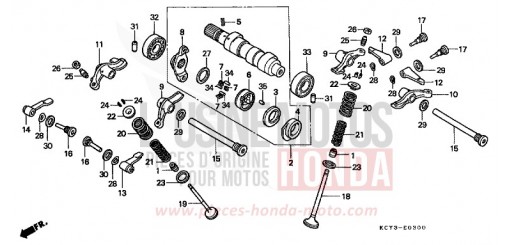 CAMSHAFT/VALVE XR400RV de 1997