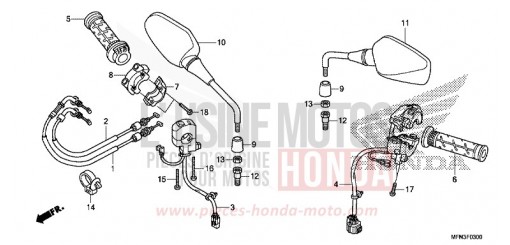 INTERRUTTORE/CAVO/RETROVISORE CB1000RF di 2015