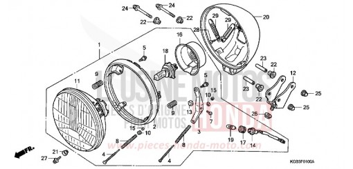 HEADLIGHT VT125CY de 2000