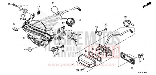 TAILLIGHT CBR500RAF de 2015
