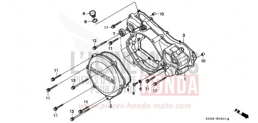 KURBELGEHAEUSEABDECKUNG CR250RR de 1994