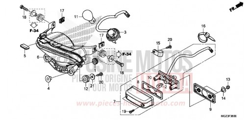 TAILLIGHT CBR500RAE de 2014