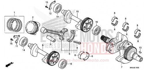 CRANKSHAFT/PISTON NC750XAG de 2016
