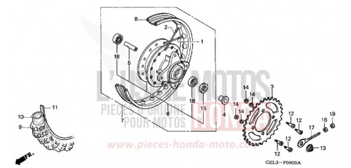 HINTERRAD XR50R2 de 2002