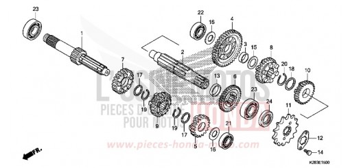 TRANSMISSION CRF125FBH de 2017