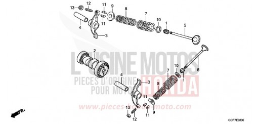 CAMSHAFT/VALVE CRF70FC de 2012