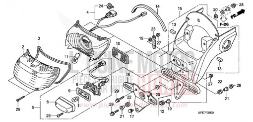 TAILLIGHT VT750C28 de 2008