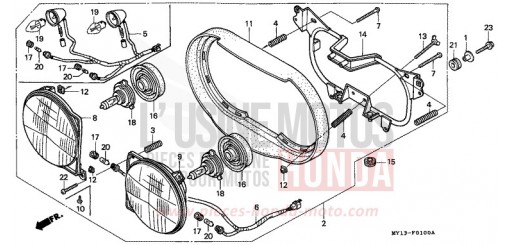HEADLIGHT XRV750Y de 2000