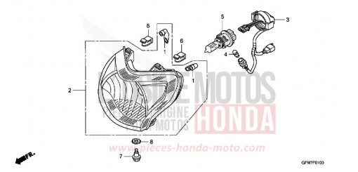 HEADLIGHT NHX110WHA de 2010