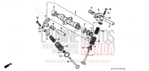 CAMSHAFT/VALVE CM125CN de 1992