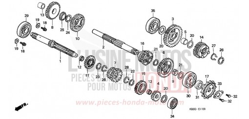 TRANSMISSION NSR125R1 de 2001