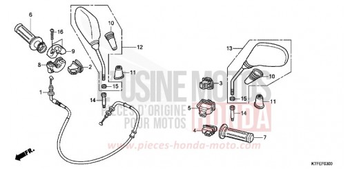 SWITCH/CABLE/MIRROR SH150C de 2012