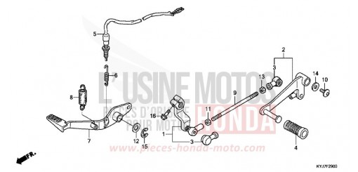 PEDAL CBR250RAD de 2013