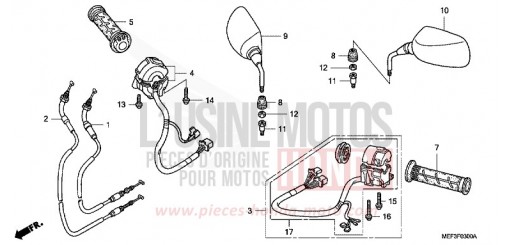 SWITCH/CABLE/MIRROR FJS400D9 de 2009