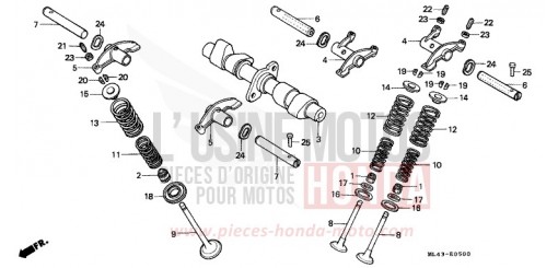 CAMSHAFT/VALVE CB450SG de 1986