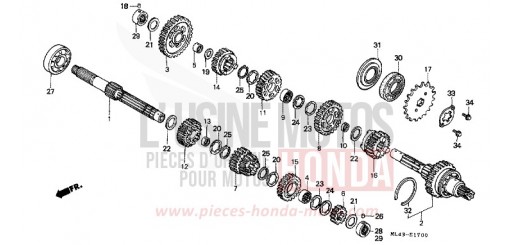 TRANSMISSION CB450SJ de 1988