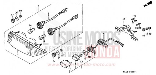 TAILLIGHT CB450SJ de 1988