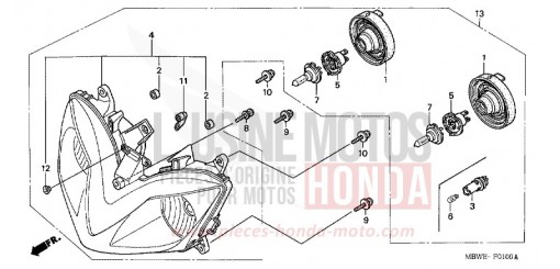 HEADLIGHT CBR600F3 de 2003