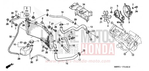 RADIATOR CBR600F4 de 2004