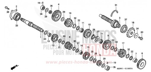 TRANSMISSION CBR600F5 de 2005