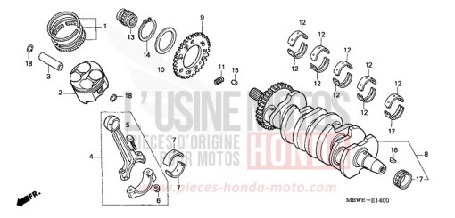 CRANKSHAFT/PISTON CBR600F6 de 2006