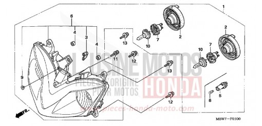 HEADLIGHT CBR600F6 de 2006