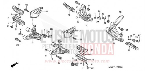 PEDANA CBR600F6 di 2006