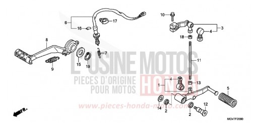 PEDAL CBR600FB de 2011