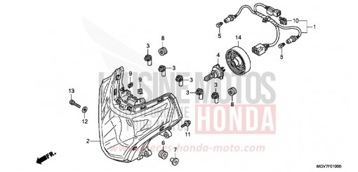 HEADLIGHT CBR600FC de 2012