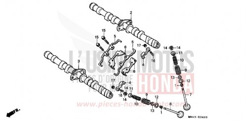 CAMSHAFT/VALVE CBR600FK de 1989