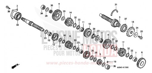 TRANSMISSION CBR600FS1 de 2001