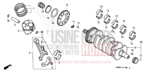 CRANKSHAFT/PISTON CBR600FR1 de 2001