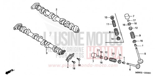 CAMSHAFT/VALVE CBR600FR2 de 2002